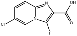 6-chloro-3-fluoroimidazo[1,2-a]pyridine-2-carboxylic acid(SALTDATA: 0.85HCl H2O) Structure