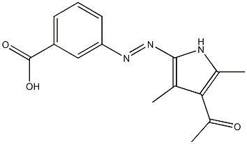 3-[(4-ACETYL-3,5-DIMETHYL-1H-PYRROL-2-YL)DIAZENYL]BENZOIC ACID 구조식 이미지