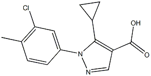 1-(3-CHLORO-4-METHYLPHENYL)-5-CYCLOPROPYL-1H-PYRAZOLE-4-CARBOXYLIC ACID Structure