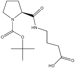 4-({[(2S)-1-(tert-butoxycarbonyl)pyrrolidin-2-yl]carbonyl}amino)butanoic acid Structure