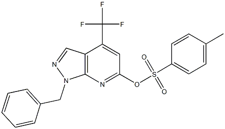 1-benzyl-4-(trifluoromethyl)-1H-pyrazolo[3,4-b]pyridin-6-yl 4-methylbenzenesulfonate Structure