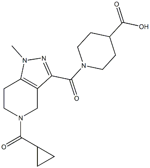 1-{[5-(cyclopropylcarbonyl)-1-methyl-4,5,6,7-tetrahydro-1H-pyrazolo[4,3-c]pyridin-3-yl]carbonyl}piperidine-4-carboxylic acid 구조식 이미지