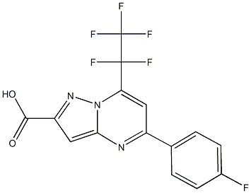 5-(4-fluorophenyl)-7-(pentafluoroethyl)pyrazolo[1,5-a]pyrimidine-2-carboxylic acid 구조식 이미지