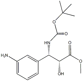 methyl (2R,3S)-3-(3-aminophenyl)-3-[(tert-butoxycarbonyl)amino]-2-hydroxypropanoate 구조식 이미지