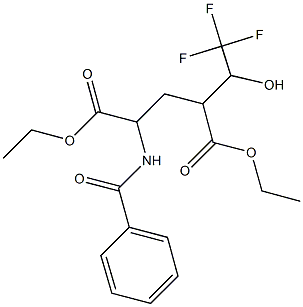 diethyl 2-(benzoylamino)-4-(2,2,2-trifluoro-1-hydroxyethyl)pentanedioate 구조식 이미지