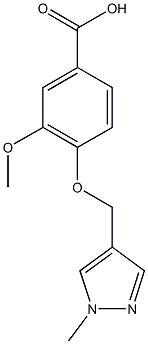 3-methoxy-4-[(1-methyl-1H-pyrazol-4-yl)methoxy]benzoic acid Structure