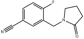 4-fluoro-3-[(2-oxopyrrolidin-1-yl)methyl]benzonitrile 구조식 이미지