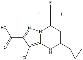 3-chloro-5-cyclopropyl-7-(trifluoromethyl)-4,5,6,7-tetrahydropyrazolo[1,5-a]pyrimidine-2-carboxylic acid 구조식 이미지