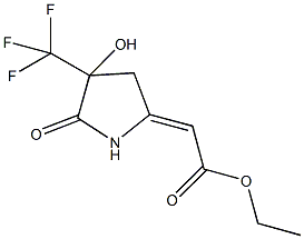 ETHYL (2Z)-[4-HYDROXY-5-OXO-4-(TRIFLUOROMETHYL)PYRROLIDIN-2-YLIDENE]ACETATE 구조식 이미지