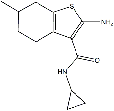 2-AMINO-N-CYCLOPROPYL-6-METHYL-4,5,6,7-TETRAHYDRO-1-BENZOTHIOPHENE-3-CARBOXAMIDE 구조식 이미지