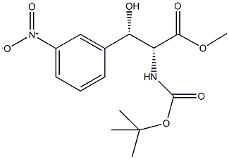 methyl (2R,3S)-2-[(tert-butoxycarbonyl)amino]-3-hydroxy-3-(3-nitrophenyl)propanoate 구조식 이미지