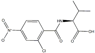 (2S)-2-[(2-chloro-4-nitrobenzoyl)amino]-3-methylbutanoic acid 구조식 이미지