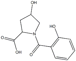 4-hydroxy-1-(2-hydroxybenzoyl)pyrrolidine-2-carboxylic acid 구조식 이미지