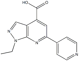 1-ethyl-6-pyridin-4-yl-1H-pyrazolo[3,4-b]pyridine-4-carboxylic acid 구조식 이미지