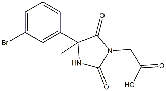 4-(3-BROMOPHENYL)-4-METHYL-2,5-DIOXOIMIDAZOLIDIN-1-YL]ACETIC ACID 구조식 이미지