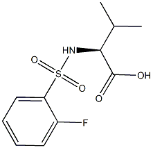 (2S)-2-{[(2-fluorophenyl)sulfonyl]amino}-3-methylbutanoic acid 구조식 이미지