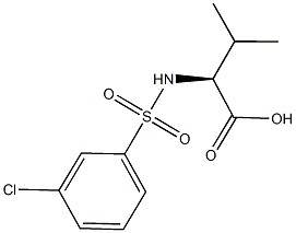 (2S)-2-{[(3-chlorophenyl)sulfonyl]amino}-3-methylbutanoic acid 구조식 이미지