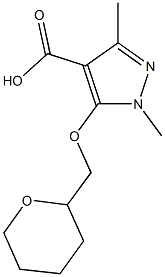 1,3-dimethyl-5-(oxan-2-ylmethoxy)-1H-pyrazole-4-carboxylic acid Structure