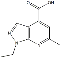 1-ethyl-6-methyl-1H-pyrazolo[3,4-b]pyridine-4-carboxylic acid 구조식 이미지