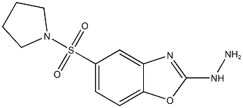 2-HYDRAZINO-5-(PYRROLIDIN-1-YLSULFONYL)-1,3-BENZOXAZOLE 구조식 이미지