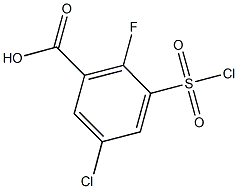5-CHLORO-3-(CHLOROSULFONYL)-2-FLUOROBENZOIC ACID Structure