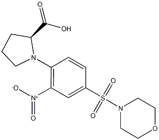 (2S)-1-[4-(morpholin-4-ylsulfonyl)-2-nitrophenyl]pyrrolidine-2-carboxylic acid 구조식 이미지