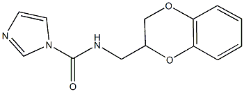N-(2,3-dihydro-1,4-benzodioxin-2-ylmethyl)-1H-imidazole-1-carboxamide 구조식 이미지
