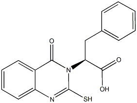 (2S)-2-(2-mercapto-4-oxoquinazolin-3(4H)-yl)-3-phenylpropanoic acid 구조식 이미지