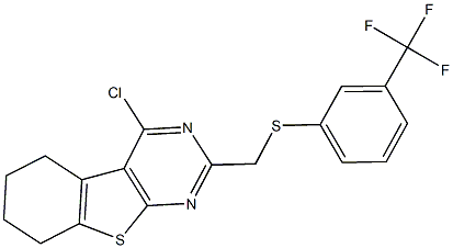 4-chloro-2-({[3-(trifluoromethyl)phenyl]thio}methyl)-5,6,7,8-tetrahydro[1]benzothieno[2,3-d]pyrimidine Structure