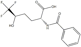 (2R,5R)-2-(benzoylamino)-6,6,6-trifluoro-5-hydroxyhexanoic acid 구조식 이미지