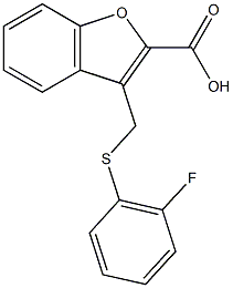 3-{[(2-fluorophenyl)sulfanyl]methyl}-1-benzofuran-2-carboxylic acid 구조식 이미지