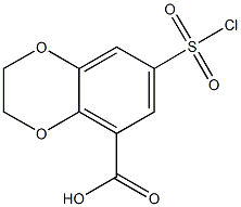 7-(chlorosulfonyl)-2,3-dihydro-1,4-benzodioxine-5-carboxylic acid 구조식 이미지