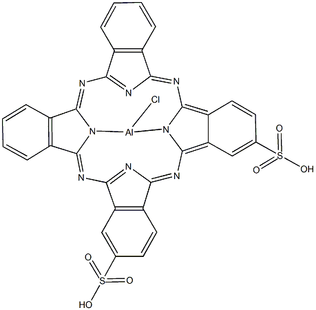Al(III) Phthalocyanine chloride disulfonic acid (adjacent isomer) Structure