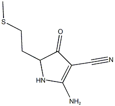 2-AMINO-5-[2-(METHYLTHIO)ETHYL]-4-OXO-4,5-DIHYDRO-1H-PYRROLE-3-CARBONITRILE 구조식 이미지