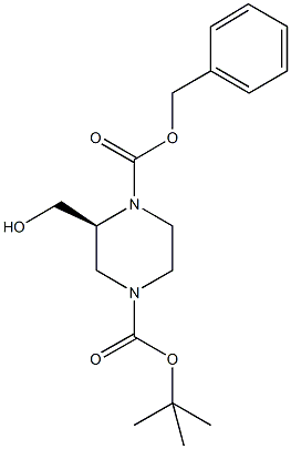 1-BENZYL 4-TERT-BUTYL (2S)-2-(HYDROXYMETHYL)PIPERAZINE-1,4-DICARBOXYLATE Structure