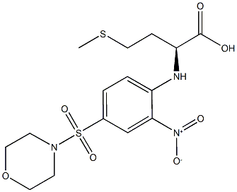(2S)-4-(methylthio)-2-{[4-(morpholin-4-ylsulfonyl)-2-nitrophenyl]amino}butanoic acid 구조식 이미지