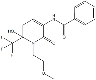 N-[6-hydroxy-1-(2-methoxyethyl)-2-oxo-6-(trifluoromethyl)-1,2,5,6-tetrahydropyridin-3-yl]benzamide 구조식 이미지