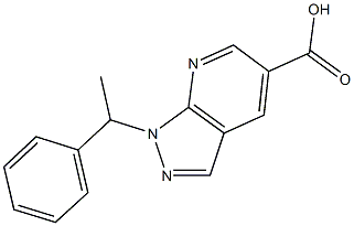 1-(1-phenylethyl)-1H-pyrazolo[3,4-b]pyridine-5-carboxylic acid 구조식 이미지