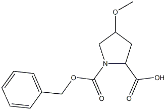 1-[(benzyloxy)carbonyl]-4-methoxypyrrolidine-2-carboxylic acid 구조식 이미지