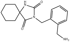 3-{[2-(aminomethyl)phenyl]methyl}-1,3-diazaspiro[4.5]decane-2,4-dione 구조식 이미지