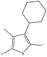 POLY(3-CYCLOHEXYL-4-METHYLTHIOPHENE-2,5-DIYL) 구조식 이미지