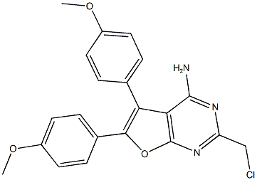 2-(CHLOROMETHYL)-5,6-BIS(4-METHOXYPHENYL)FURO[2,3-D]PYRIMIDIN-4-AMINE Structure