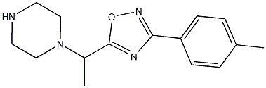 1-{1-[3-(4-METHYLPHENYL)-1,2,4-OXADIAZOL-5-YL]ETHYL}PIPERAZINE 구조식 이미지