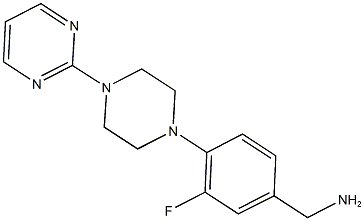 {3-fluoro-4-[4-(pyrimidin-2-yl)piperazin-1-yl]phenyl}methanamine Structure