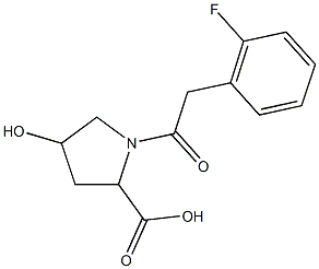 1-[(2-fluorophenyl)acetyl]-4-hydroxypyrrolidine-2-carboxylic acid 구조식 이미지