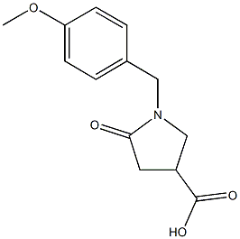 1-[(4-methoxyphenyl)methyl]-5-oxopyrrolidine-3-carboxylic acid 구조식 이미지