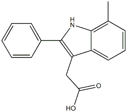 2-(7-methyl-2-phenyl-1H-indol-3-yl)acetic acid 구조식 이미지