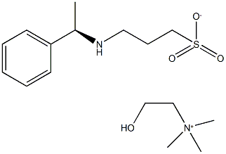 2-Hydroxy-N,N,N-trimethylethanaminium (R)-3-(1-phenylethylamino)propane-1-sulfonate Structure