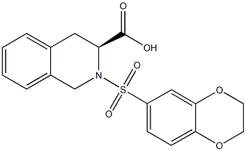 (3S)-2-(2,3-dihydro-1,4-benzodioxin-6-ylsulfonyl)-1,2,3,4-tetrahydroisoquinoline-3-carboxylic acid 구조식 이미지