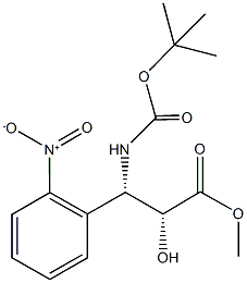 methyl (2R,3S)-3-[(tert-butoxycarbonyl)amino]-2-hydroxy-3-(2-nitrophenyl)propanoate 구조식 이미지